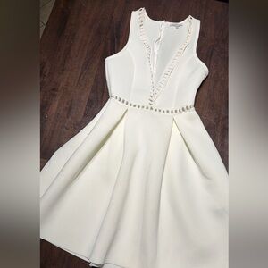 Charlotte Russe Cream Knit Detail Top